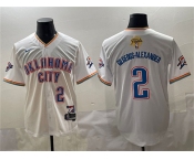 Men's Oklahoma City Thunder #2 Shai Gilgeous-Alexander White 2025 Finals Vapor Stitched Baseball Jersey