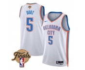 Men's Oklahoma City Thunder #5 Luguentz Dort White 2025 Association Edition Stitched Basketball Jersey