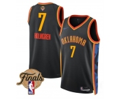 Men's Oklahoma City Thunder #7 Chet Holmgren Black 2025 Finals City Edition Stitched Basketball Jersey