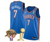 Men's Oklahoma City Thunder #7 Chet Holmgren Blue 2025 Finals Patch And Finals Champions Patch Icon Edition Stitched Basketball Jersey