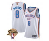Men's Oklahoma City Thunder #8 Jalen Williams White 2025 Finals Association Edition Stitched Basketball Jersey
