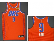 Men's Oklahoma City Thunder #9 Nerlens Noel Orange Statement Edition Stitched Basketball Jersey