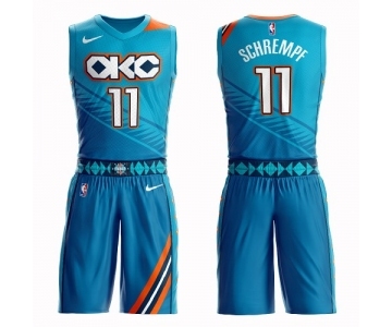 Youth Oklahoma City Thunder #11 Detlef Schrempf Swingman Turquoise Basketball Suit Jersey - City Edition