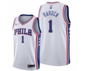 Men James Harden #1 Philadelphia 76ers Association Edition White Jersey