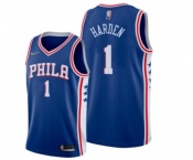 Men James Harden #1 Philadelphia 76ers Icon Edition Blue Jersey