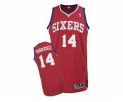 Men's Adidas Philadelphia 76ers #14 Sergio Rodriguez Authentic Red Road NBA Jersey