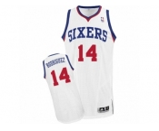 Men's Adidas Philadelphia 76ers #14 Sergio Rodriguez Authentic White Home NBA Jersey