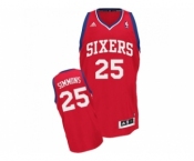 Men's Adidas Philadelphia 76ers #25 Ben Simmons Swingman Red Road NBA Jersey