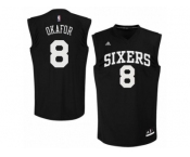 Men's Adidas Philadelphia 76ers #8 Jahlil Okafor Authentic Black Fashion NBA Jersey