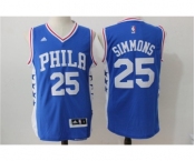 Men's NBA Philadelphia 76ers #25 Ben Simmons Blue Jerseys