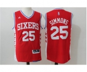 Men's NBA Philadelphia 76ers #25 Ben Simmons Red Jerseys