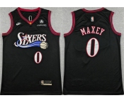 Men's Philadelphia 76ers #0 Tyrese Maxey Black 2025 Classic Edition Stitched Stitched Jersey Men's Philadelphia 76ers #0 Tyrese Maxey Black 2025 Classic Edition Stitched Stitched Jersey