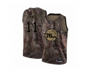 Men's Philadelphia 76ers #11 James Ennis Swingman Camo Realtree Collection Basketball Jersey