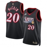 Men's Philadelphia 76ers #20 Jared McCain Jared McCain Black 2025 Classic Edition Stitched Jersey