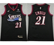 Men's Philadelphia 76ers #21 Joel Embiid Black 2025 Classic Edition Stitched Stitched Jersey Men's Philadelphia 76ers #21 Joel Embiid Black 2025 Classic Edition Stitched Stitched Jersey