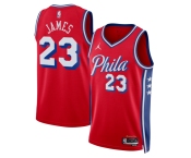 Men's Philadelphia 76ers #23 LeBron James Red 2026 Statement Edition Stitched Jersey Men's Philadelphia 76ers #23 LeBron James Red 2026 Statement Edition Stitched Jersey