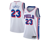 Men's Philadelphia 76ers #23 LeBron James White 2026 Association Edition Stitched Jersey Men's Philadelphia 76ers #23 LeBron James White 2026 Association Edition Stitched Jersey