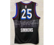 Men's Philadelphia 76ers #25 Ben Simmons Black Basketball Jersey 2020-2021 City Edition