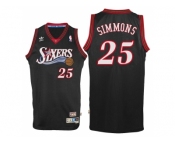 Men's Philadelphia 76ers #25 Ben Simmons Black Throwback Swingman Jersey