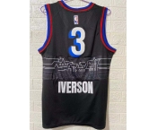 Men's Philadelphia 76ers #3 Allen Iverson Black Basketball Jersey 2020-2021 City Edition