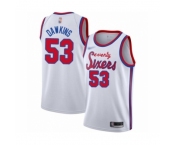 Men's Philadelphia 76ers #53 Darryl Dawkins Authentic White Hardwood Classics Basketball Jersey