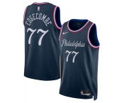 Men's Philadelphia 76ers #77 V. J. Edgecombe Navy 2025-26 City Edition Swingman Stitched Jersey Men's Philadelphia 76ers #77 V. J. Edgecombe Navy 2025-26 City Edition Swingman Stitched Jersey