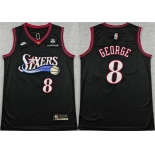 Men's Philadelphia 76ers #8 Paul George Black 2025 Classic Edition Stitched Stitched Jersey Men's Philadelphia 76ers #8 Paul George Black 2025 Classic Edition Stitched Stitched Jersey