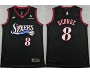 Men's Philadelphia 76ers #8 Paul George Black 2025 Classic Edition Stitched Stitched Jersey Men's Philadelphia 76ers #8 Paul George Black 2025 Classic Edition Stitched Stitched Jersey
