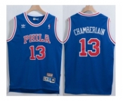 Philadelphia 76ers #13 Wilt Chamberlain Blue Throwback Stitched NBA Jersey