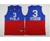 nba jersey philadelphia 76ers #3 iverson blue-red[2016 new 10th]