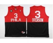 nba jersey philadelphia 76ers #3 iverson red-black[2016 new 10th]