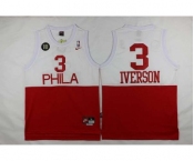 nba jersey philadelphia 76ers #3 iverson white-red[2016 new 10th]