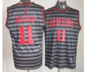 nba philadelphia 76ers #11 holiday grey[black strip]