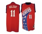nba philadelphia 76ers #11 holiday red[swingman 30 revolution]