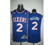 nba philadelphia 76ers #2 malone blue