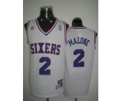 nba philadelphia 76ers #2 malone white