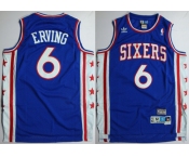 nba philadelphia 76ers #6 erving blue(fans edition)
