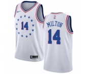Women's Nike Philadelphia 76ers #14 Shake Milton White Swingman Jersey - Earned Edition