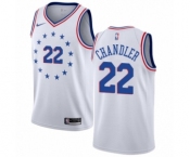Women's Nike Philadelphia 76ers #22 Wilson Chandler White Swingman Jersey - Earned Edition