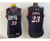 Women's Philadelphia 76ers #23 LeBron James Black 2026 Classic Edition Stitched Basketball Jersey Women's Philadelphia 76ers #23 LeBron James Black 2026 Classic Edition Stitched Basketball Jersey