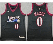 Youth Philadelphia 76ers #0 Tyrese Maxey Black 2025-26 Classic Edition Stitched Jersey Youth Philadelphia 76ers #0 Tyrese Maxey Black 2025-26 Classic Edition Stitched Jersey