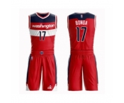 Men's Washington Wizards #17 Isaac Bonga Authentic Red Basketball Suit Jersey - Icon Edition