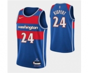 Men's Washington Wizards #24 Corey Kispert 75th Anniversary 2021-2022 Blue City Edition Stitched Basketball Jersey