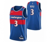 Men's Washington Wizards #3 Bradley Beal 75th Anniversary 2021-2022 Blue City Edition Stitched Basketball Jersey