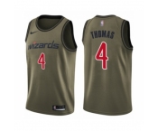 Men's Washington Wizards #4 Isaiah Thomas Swingman Green Salute to Service Basketball Jersey