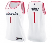 Women's Nike Washington Wizards #1 Austin Rivers Swingman White Pink Fashion NBA Jersey