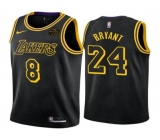 Men Nike Los Angeles Lakers 8/24 Kobe Bryant Swingman Black NBA Jersey City Edition