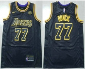 Men's Los Angeles Lakers #77 Luka Doncic Black Stitched Jersey