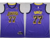 Men's Los Angeles Lakers #77 Luka Doncic Purple 2025 Stitched Basketball Jersey
