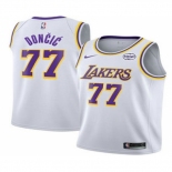 Men's Los Angeles Lakers #77 Luka Doncic White 2025 Association Edition Stitched Jersey